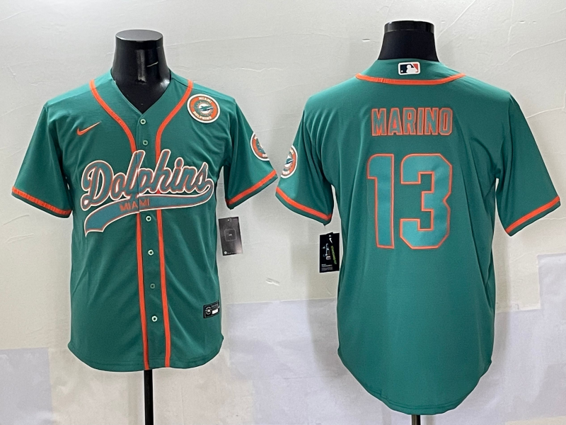 Men 2025 NFL Nike Miami Dolphins 13 Marino green jerseys style 6
